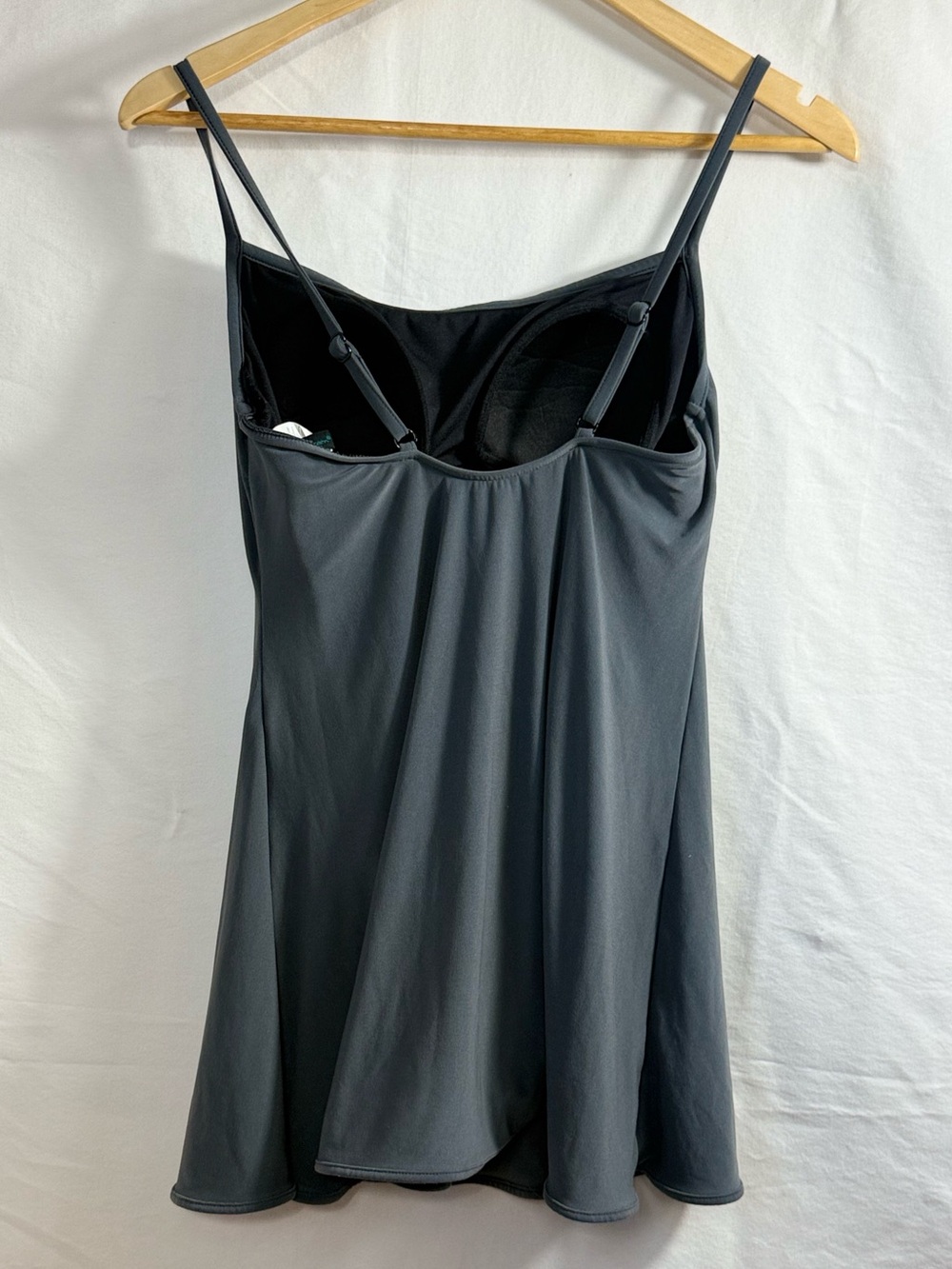 Aqua Green Black Double-Spaghetti Strap One-Piece Swimsuit - Picture 4 of 6